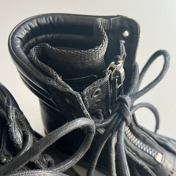 Belstaff Boots Women's Size 6.5 37 Pettra Boot In Black Leather Combat - Picture 4 of 16